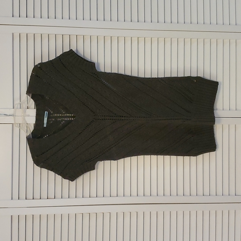 Short-sleeve sweater, XS, Green, knit